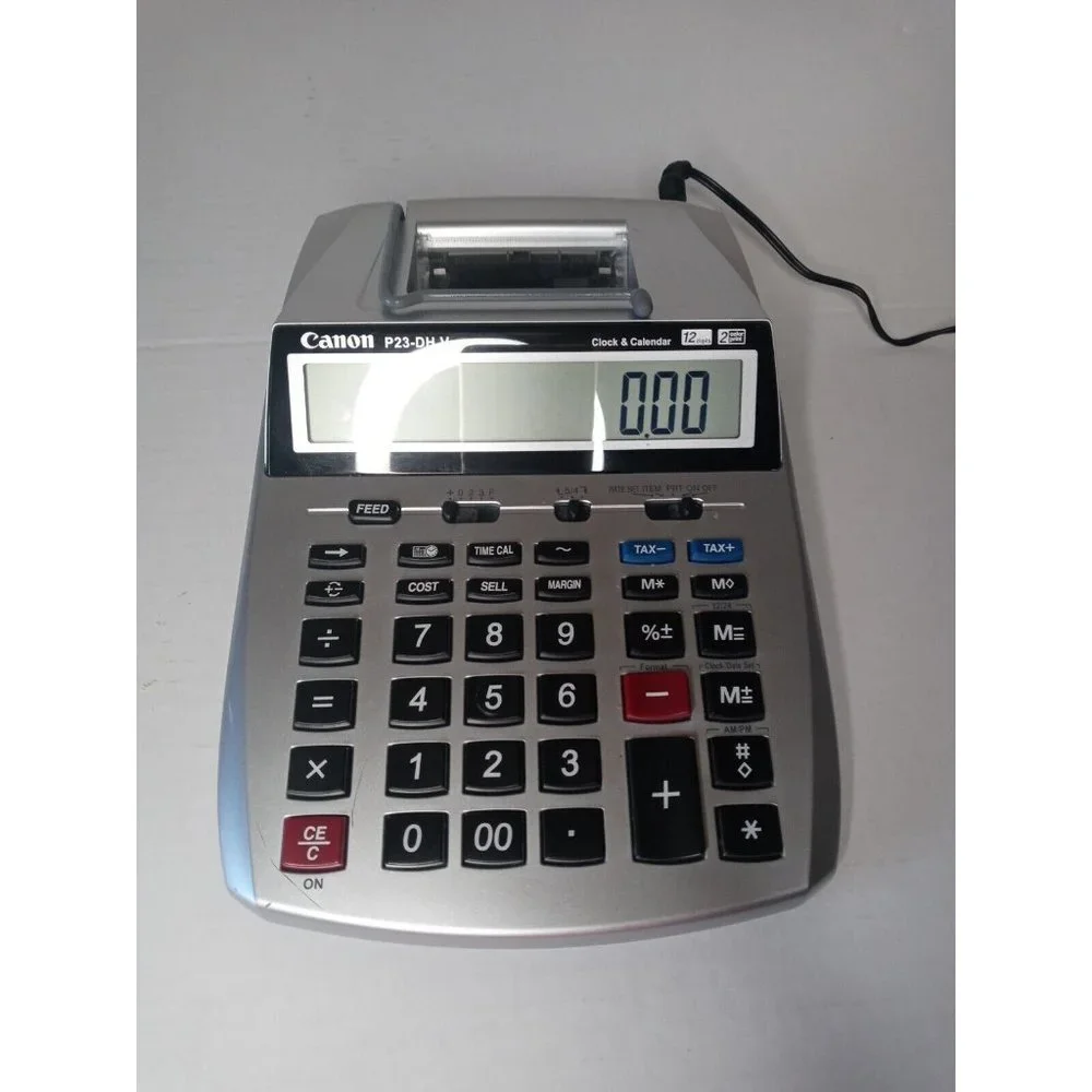 Canon P23-DH V Mini Desktop 2 Color Printing Calculator 12 Digits XL Display